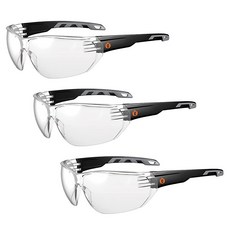 Ergodyne Skullerz VALI 프레임리스 보안경 경량 김 서림 방지 스모크 렌즈 3팩, Ergodyne Skullerz VALI 프레임리스 보, Clear Lens
