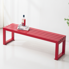 피피포피 컬러 야외벤치 실내벤치 공원 정원 철제 카페 대기 의자 놀이터 벤치의자, 레드