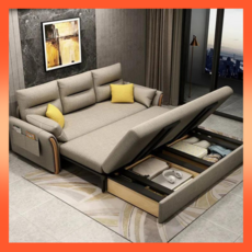 로데르 접이식 소파베드 확장형 침대겸용 다용도 2인용 3인 폴딩 슬라이드, 아이보리, 130cm