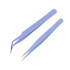 위시스튜디오 파스텔 핀셋 다꾸 문구 공예 네일아트, 1개, SET(일자+커브(퍼플))