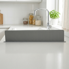 꿈꾸는 리빙 국산 싱크대 물막이 스트레이트 12cm 와이드 물 튐 방지 가드 설거지 워터가드, 그레이, 1개