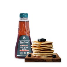 블루 그린 스 아가베 시럽 글루텐 프리 저탄수화물 감미료 케이크 커피 팬케이크 음료 또는 구운 제품 가족 친화적 설탕 대용품 생 16온스, 1개