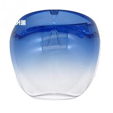 안면보호 투명 마스크 얼굴 보호 고글 방진 작업용 페이스쉴드 방호 보안면 헬멧용, 성인용 블루 자외선 차단/김서림 방지, 1개