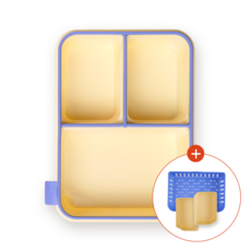 코코라커 캔디팟 칸막이 도시락통 유치원 유아 도시락 샐러드 직장인 도시락통 소풍도시락 전자레인지 도시락, 1개, 버터