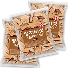 국산 말린 영지버섯 슬라이스 WB, 3개, 500g