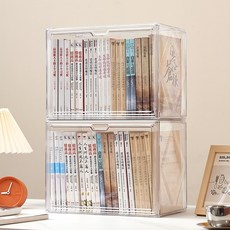 픽커스 투명 책 정리함 책장 다용도 진열장 쇼케이스, 1단, 1개