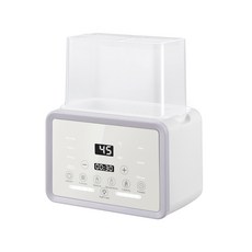 溫奶器自動熱奶保溫嬰兒母乳恆溫智能暖奶器 奶瓶消毒器, 美規110V英文版, 灰白色