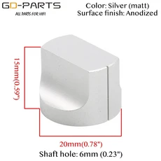 20x15mm 블랙 실버 기계로 가공 된 솔리드 전체 알루미늄 볼륨 손잡이 기타 앰프 CD 플레이어 DAC 튜브 앰, 1개, 03 SILVER