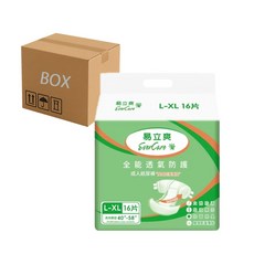 易立爽 全能透氣成人紙尿褲 黏貼型魔鬼氈, 1箱