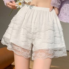 여성 데일리 레이어드 홈웨어 잠옷 레이스 프릴 캉캉 속바지 W721