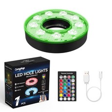 KINGTOP 충전식 LED 골프 홀 라이트 - 방수 초점 조명 렌즈 리모컨 컨트롤러 뒷마당 야간 골프 연습 퍼팅 그린 캠핑 야외 파티에 적합 C-1팩