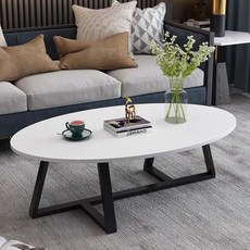 심플 북유럽 원목 거실 커피 테이블 소형 타원형 미니 사이드 접이식 다용도 좌탁 침실용, 02 Short and Wood