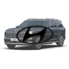 현대 LX3 디올뉴 팰리세이드 블랙 엠블럼 전/후면 +레터링 교체 스티커, 무광블랙