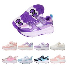 PHTEER 롤러슈즈 바퀴달린 운동화 롤러스케이트 4륜 F08, 자주색, 1개