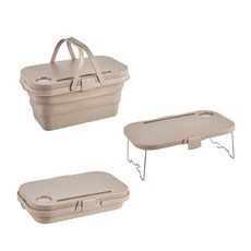 야외 폴딩 스토리지 박스 테이블 세트 테이블 세트 포장장 테이블 세트 세트 세트, Coffee color