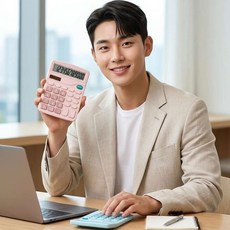사무용 계산기 썬업 파스텔 오피스 업무용 다용도, 1개, 스카이블루