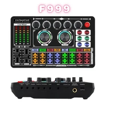전문 오디오 콘덴서 마이크 스튜디오 노래 F999 사운드 카드 세트 팟캐스트 녹음 라이브 스트리밍용 48V, 03 F999