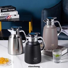 思遠304不鏽鋼保溫泡茶壺 家用保溫水壺 大容量高檔辦公保溫壺 真空, 1個, 1500ml品韻燜茶壺【黑色】,思遠品質304內膽【保溫32小時】