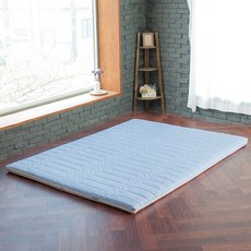 더릭스홈 볼라텍스폼 75T 3중직커버 매트리스, 스카이블루