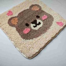 해피유통 유아 아동용 귀여운 캐릭터 원형 방석 소프트 플러시 체크 무늬 좌석 쿠션 사계절 사용 가능, 40*40센티미터., 11