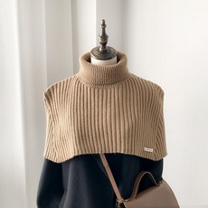 여성 망토 목폴라 스웨터 니트 터틀넥 여행, 카키