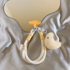 氣質ins藍眼睛星星公仔掛繩 拍立得配飾品揹包相機爆款鑰匙扣掛墜 拍立得掛繩 相機掛繩 拍立得手拿繩, 1個, 藍眼睛月亮+963標+黃三角