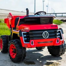 원격제어 전동카 덤프트럭 중장비 전동차 4륜 RC, 레드12V 7Ah