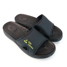 국산 고급 제전슬리퍼 정전기방지 편안한 제전화 크린룸 현장 방진 ESD 슬리퍼, 검정, 1개