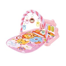 【台灣熱銷Top1】『商檢合格12H快速出貨』嬰兒健力架 寶寶健力架 健力架 哄睡神器 踢踢琴 嬰兒踢踢琴 腳踏鋼琴 嬰, 1個, 【945】動物交遊-粉