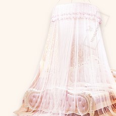 민쿠샵 캐노피침대 모기장 연핑크 캐노피커튼