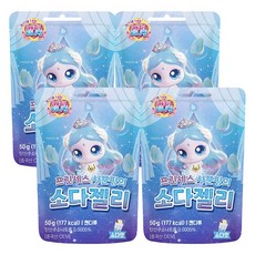 프린세스 캐치티니핑 사뿐핑의 소다젤리 50g 귀여운 물방울 모양 소다맛 (일회용마스크 소형10매 증정), 4개, 사뿐핑(소다맛)
