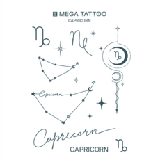 MEGA TATTOO 별자리 타투스티커 12종(택1), 1개, Capricorn 염소자리