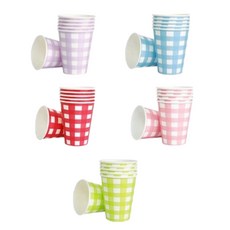 비오몰 체크컵(6타입) 파티 돌잔치 피크닉 종이컵, 30개, 1개
