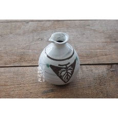佐和陶瓷餐具 木葉刷白酒壺 日本製 XL11106-34 酒器 清酒壺 醬料罐 花器, 1個
