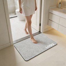 리보아 빨아쓰는 욕실 규조토 발매트 두꺼운 주방 화장실 매트, 그레이