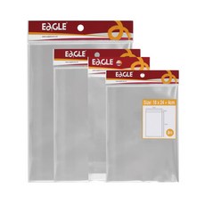 다잇 이글 투명접착봉투 소 15매입 120x160mm x40mm 서류 각대봉투, 해당상품, 1개