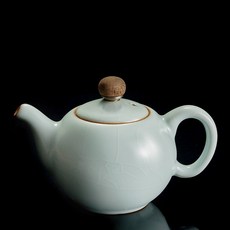 台灣豐子汝窯茶具林德豐老師茶壺茶器汝窯天青圓珠壺290cc, 1個