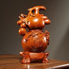 葫蘆擺件 招財裝飾 工藝品, 花梨實木多子多福20cm