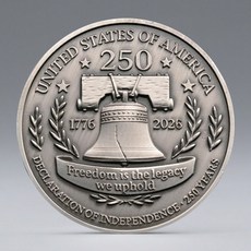 5 1776-2026 독립 250주년 기념 수용 메달, 01 yle 1