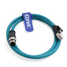 173452 Eonvic M12 to RJ45 산업용 이더넷 8핀 A 코드 센서 커넥터 기가비트 Cat-6 높은 유연성 차폐 케이블 Cognex 카메라용 (15M 블루)