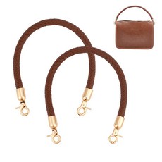 2개 인조가죽 가방 스트랩 아연 합금 회전 버클 포함 가방 손잡이 교체용 액세서리 라이트 골드 코코넛 브라운 402x12mm, 야자갈색