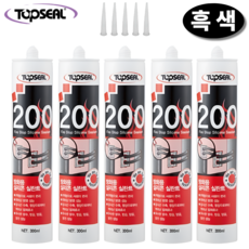 탑씰 F-200 방화용 흑색 실리콘 실란트 300ml 노즐포함, 5개