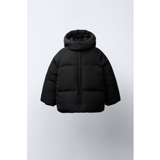 [국내배송] 자라 ZARA 워터 프루프 후드 패딩 코트 - 블랙 938442