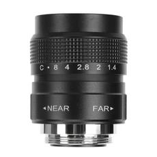 C 마운트 필름 렌즈 25mm F1.4 CCTV 렌즈 투명 효율적인 광 전도 C 마운트 카메라 렌즈 (바 상점 주차장, 01 검정색