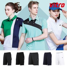 비트로 남성 여성 반팔 티셔츠 반팔 반바지 배드민턴복 게임웨어