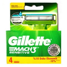 질레트 마하3 센서티브 면도날 4입, 00001 단일속성, 1개, 4개입