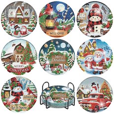 홀더가 있는 8Pcs 다이아몬드 페인팅 터 DIY 칵 라이프 아트 키트 초보자용 라운드 풀 드릴 공예 용품, Jxbd38