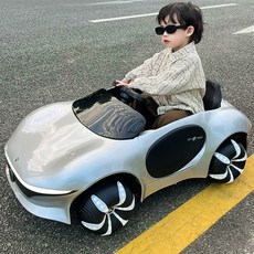 2인승 유아 전동차 연년생 어린이 자동차 수동 굴착암 중장비 4세 선물, 1개, 표준 블루 하드시트 듀얼