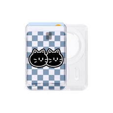유스픽 디자인 맥세이프 슬라이드 투명 카드포켓, 14 트윈즈 트윈캣, 1개