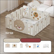 울타리 실내 가드 보호 거실매트포함, 1개, [사슴 울타리] 11+2 외경 152x158